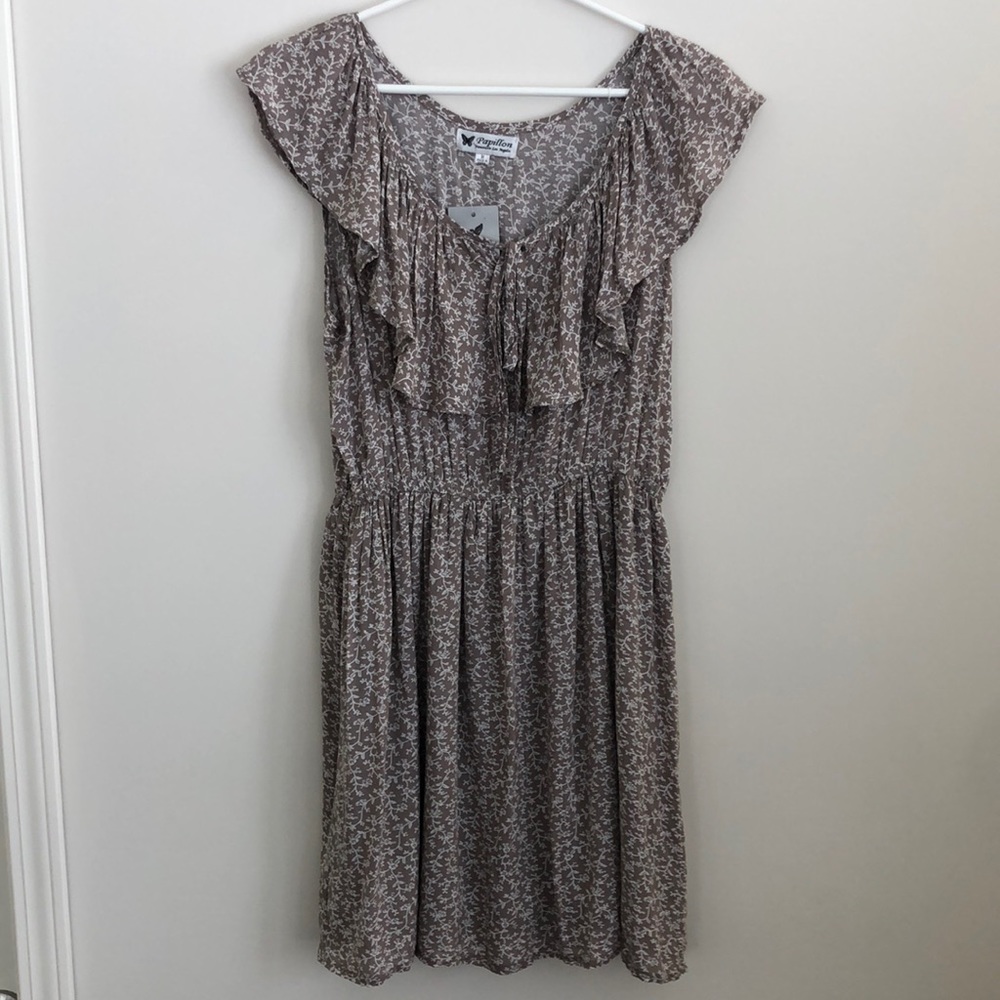 NWT Papillon summer dress ruffle top size medium